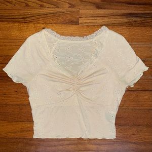 lacey yellow crop top